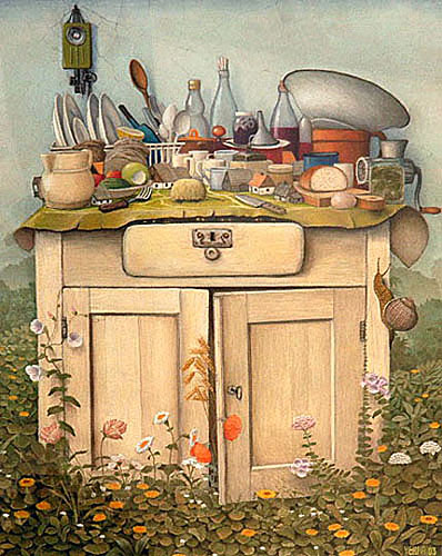 Grandma's Kitchen - Jacek Yerka 